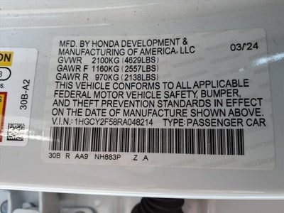 2024 Honda Accord Hybrid Sport