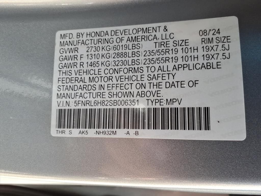 2025 Honda Odyssey Touring